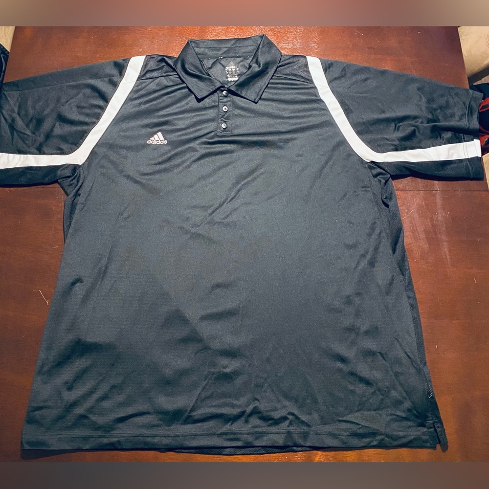 Adidas Mens XL Short Sleeve Polo Shirt Black Cuma Cool